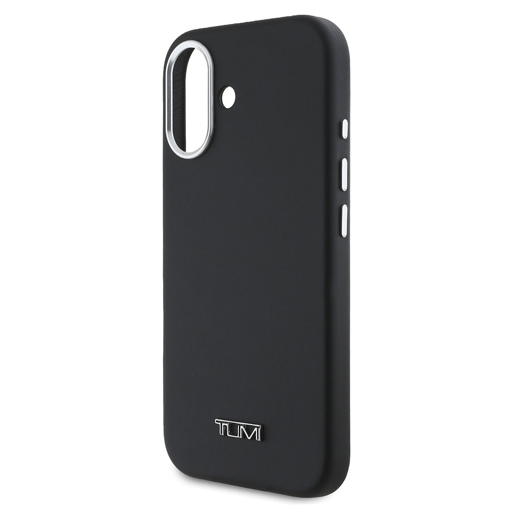 TUMI iPhone 16 Orjinal Lisanslı Magsafe Şarj Özellikli Metal Yazı Logolu PU Deri Kılıf TUMI iPhone 16 Orjinal Lisanslı Magsafe Şarj Özellikli Metal Yazı Logolu PU Deri Kılıf